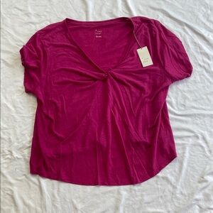 A New Day Pink Tie Front Short Sleeve Tee